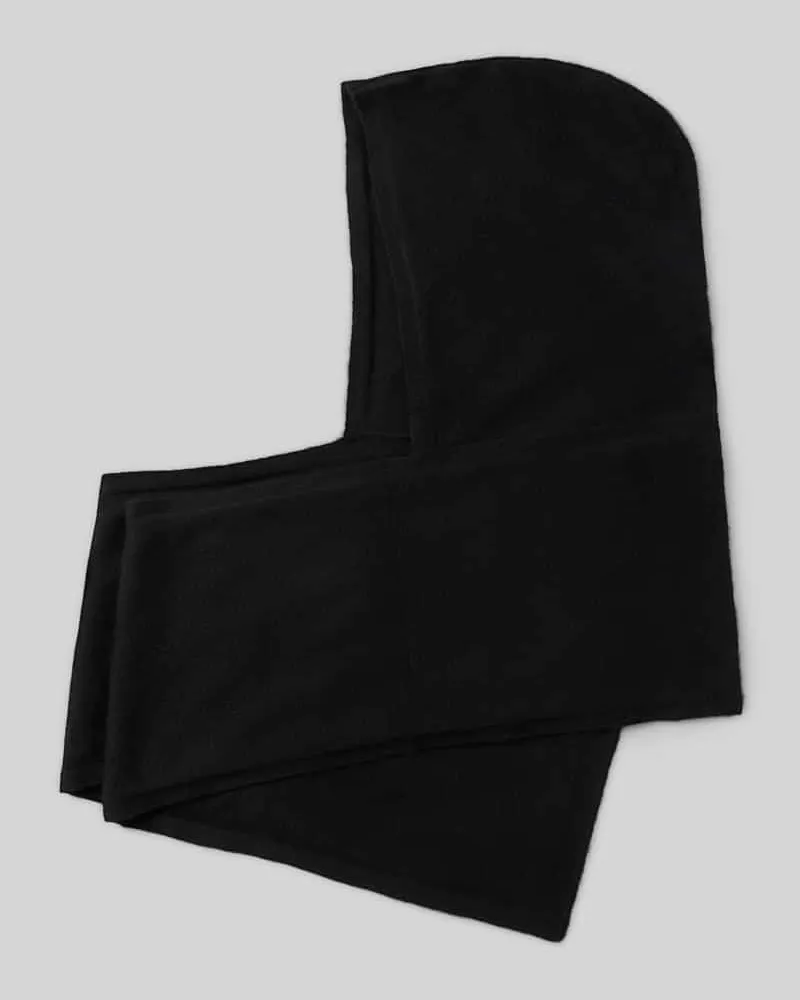 Christian Berg Balaclava aus reinem Kaschmir mit offener Front Black