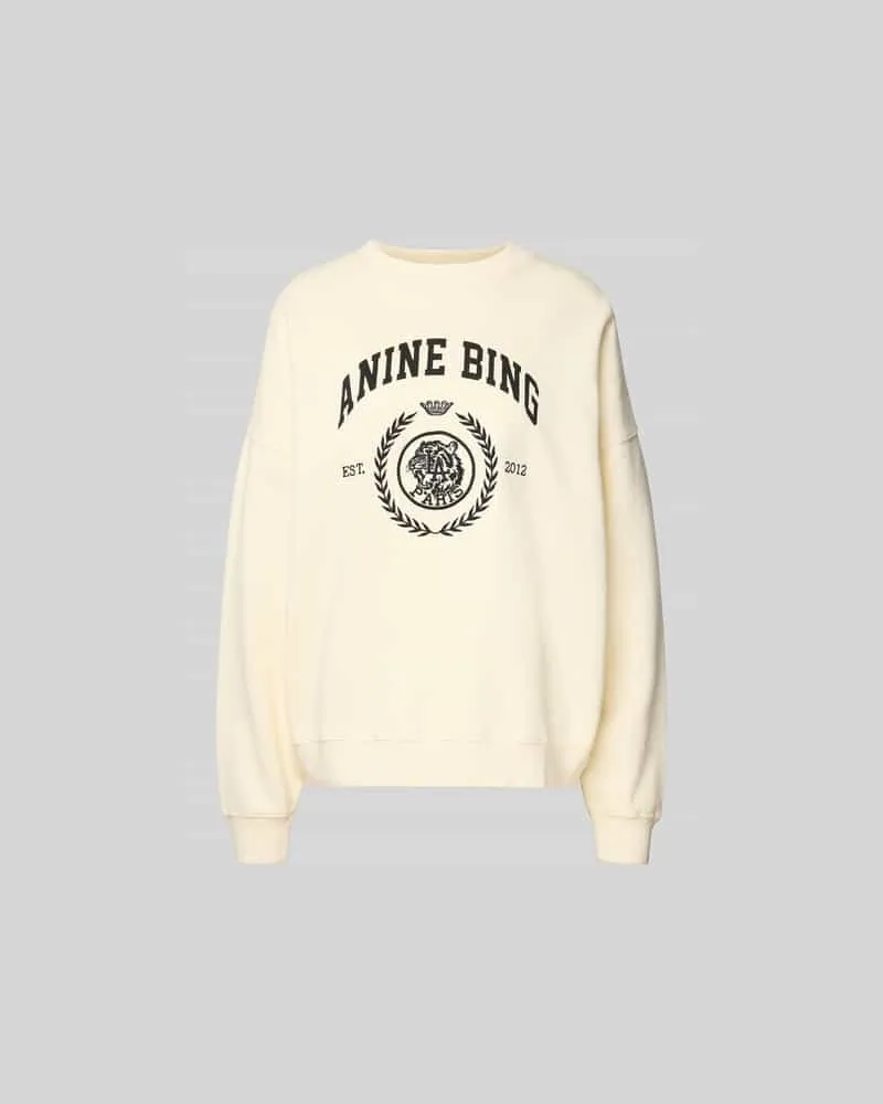 Anine Bing Oversized Sweatshirt mit Logo-Print Beige