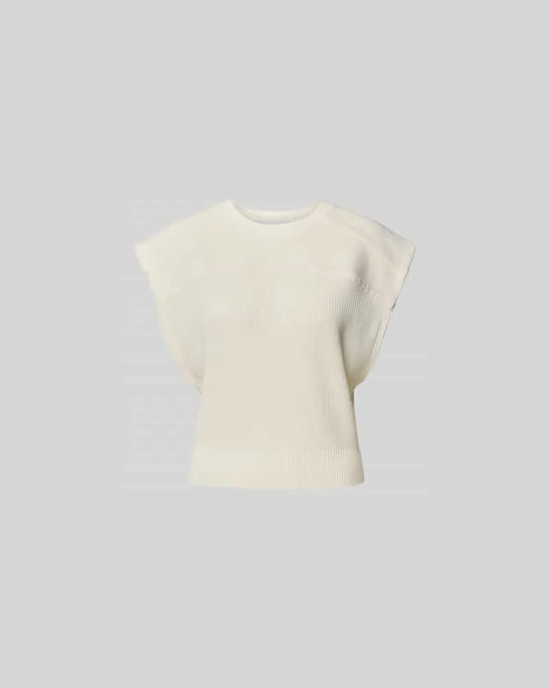 IRO T-Shirt mit gerippten Abschlüssen Ecru