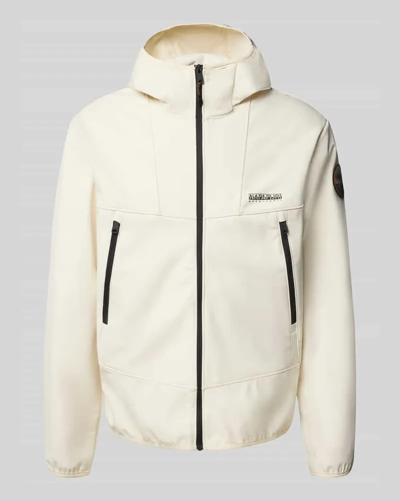 Napapijri Jacke mit Kapuze und Reißverschlusstaschen Modell 'BIOIS Offwhite