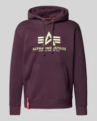 Alpha Industries Hoodie mit Label-Print Violett