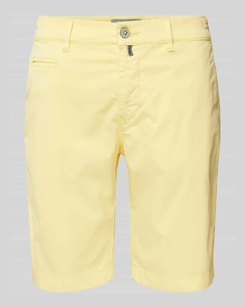 Pierre Cardin Bermudas in unifarbenem Design Hellgelb