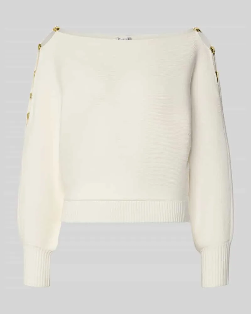 Guess Relaxed Fit Pullover aus Viskose-Mix Modell 'Jamia Offwhite