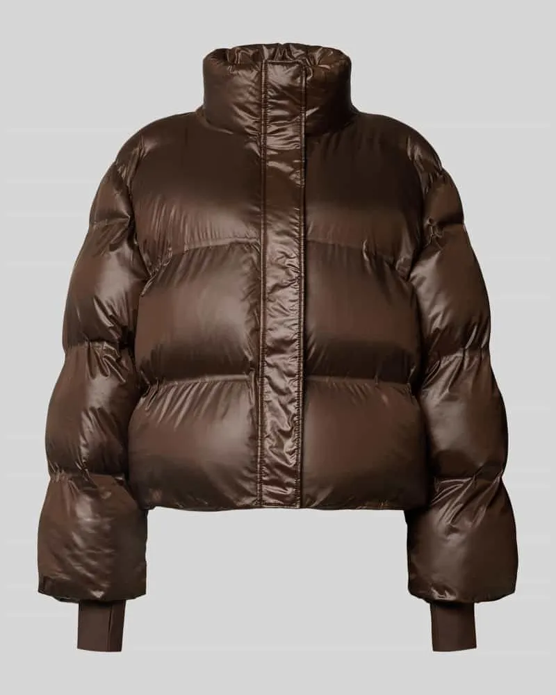 Neo Noir Steppjacke mit Abdeckleiste Modell 'Rhea Mittelbraun