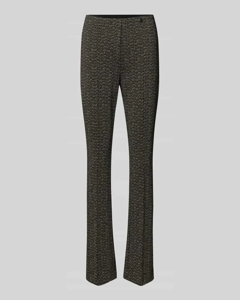 Marc Cain Bootcut Stoffhose mit Bügelfalten Modell 'FREDERICA Black