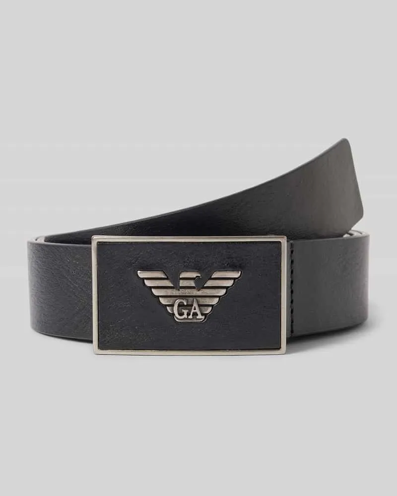 Emporio Armani Gürtel mit Label-Detail Black