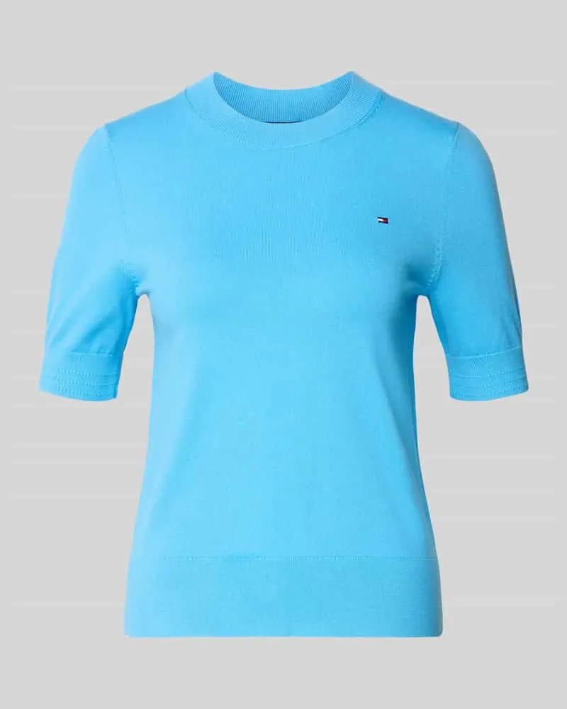 Tommy Hilfiger Regular Fit Strickpullover aus Baumwoll-Mix Sky