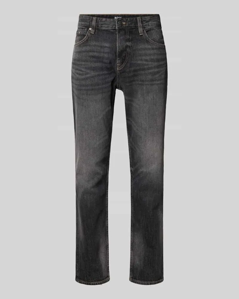 HUGO BOSS Regular Fit Jeans aus Baumwoll-Mix Modell 'RE.MAINE Anthrazit