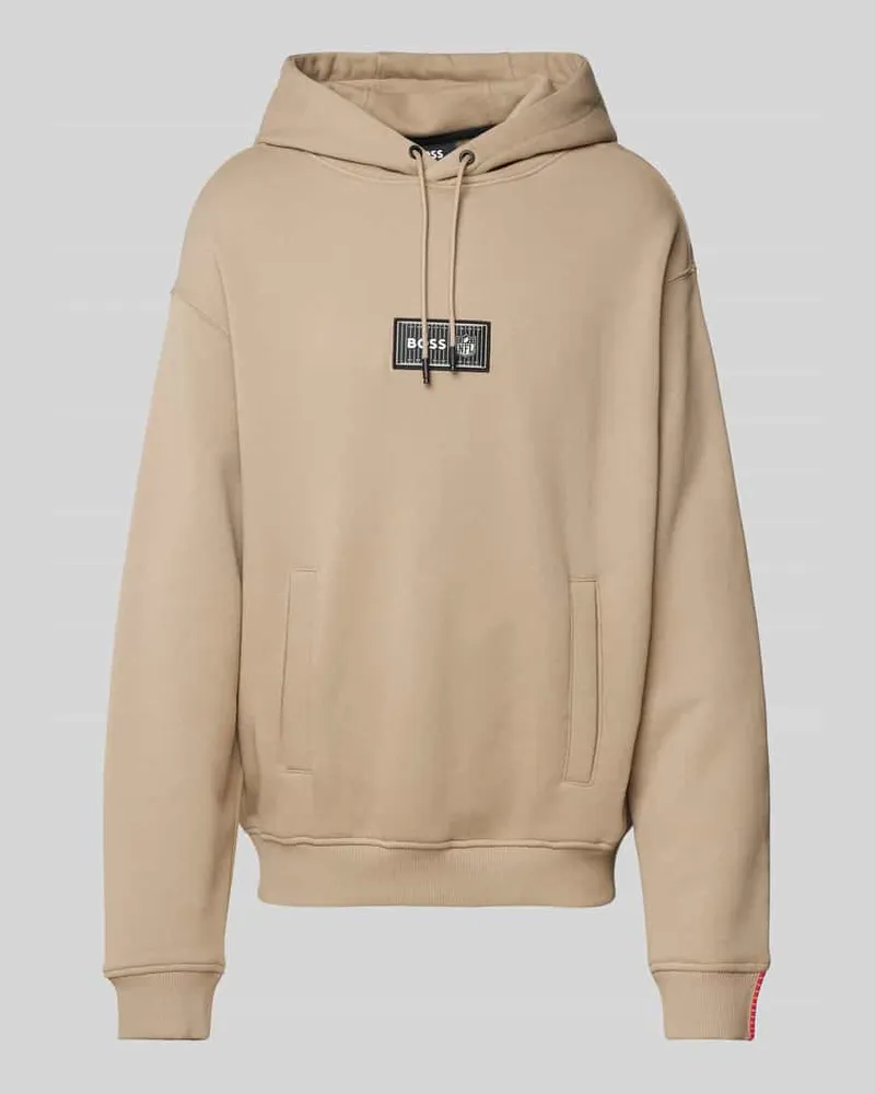 HUGO BOSS Hoodie mit Label-Patch Modell 'Moss Beige