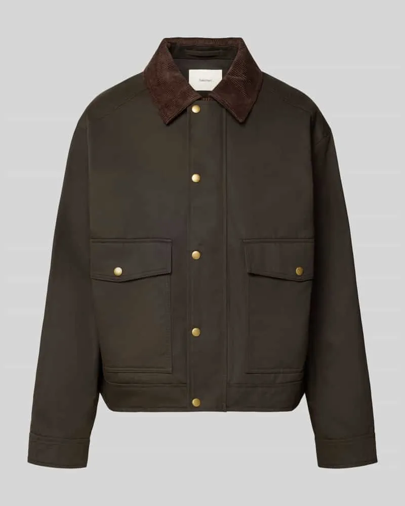 Selected Regular Fit Blouson aus reiner Baumwolle Modell 'MONTANA Oliv