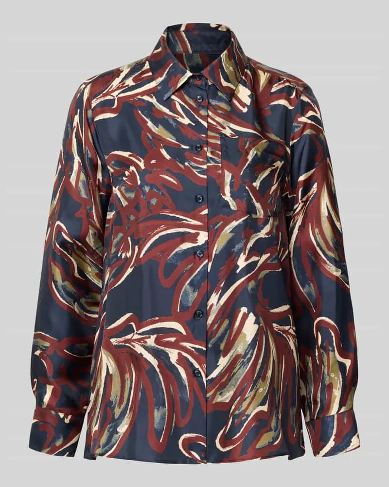 Max Mara Regular Fit Hemdbluse aus reiner SeideModell 'RIVE Marine