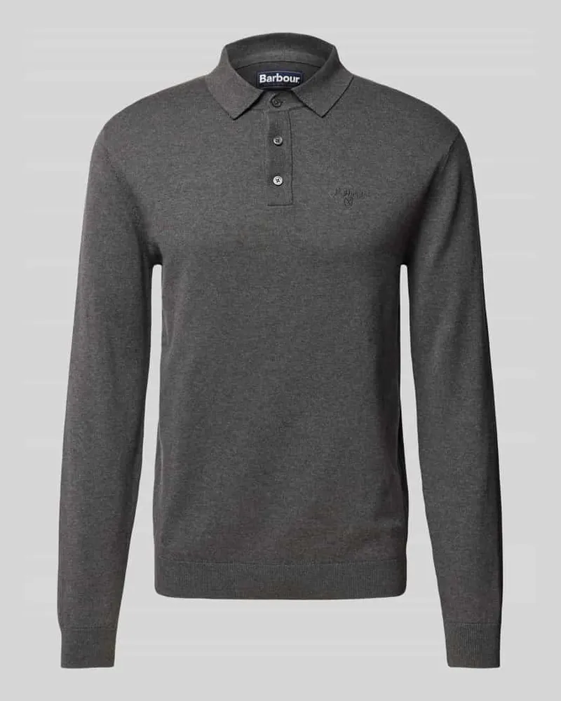 Barbour Strickpullover mit Polokragen Modell 'Bassington Anthrazit