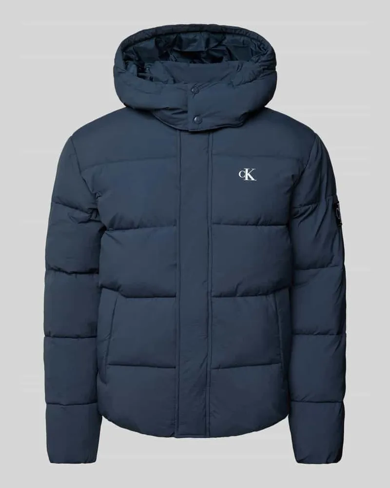 Calvin Klein Steppjacke mit Logo-Print Dunkelblau