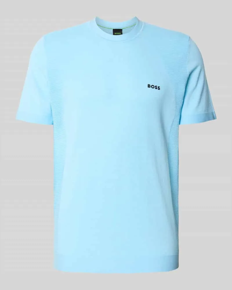 HUGO BOSS Regular Fit T-Shirt aus Baumwoll-Mix Modell 'MOMENTUM Hellblau