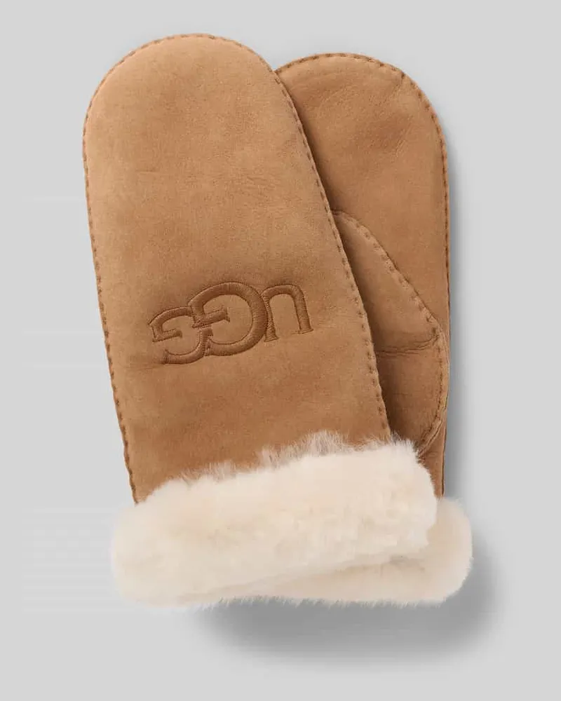UGG Handschuhe aus Lammleder mit Label-Stitching Camel