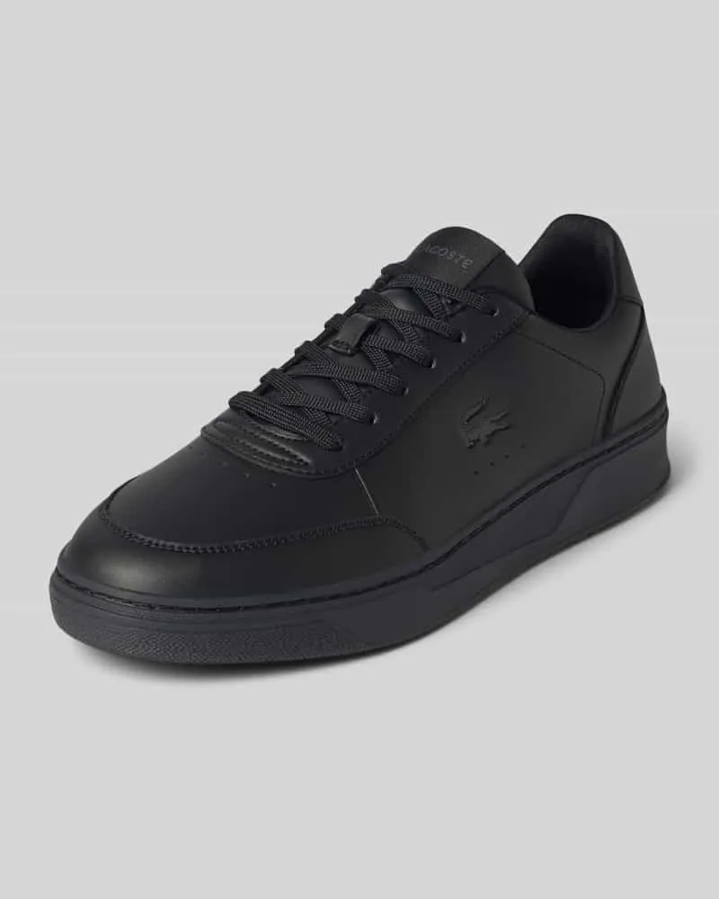 Lacoste Low Top Sneaker mit gewebtem Label auf der Seite Black