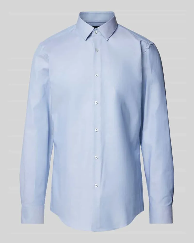 HUGO BOSS Slim Fit Business-Hemd mit Kentkragen Modell 'Hank Bleu