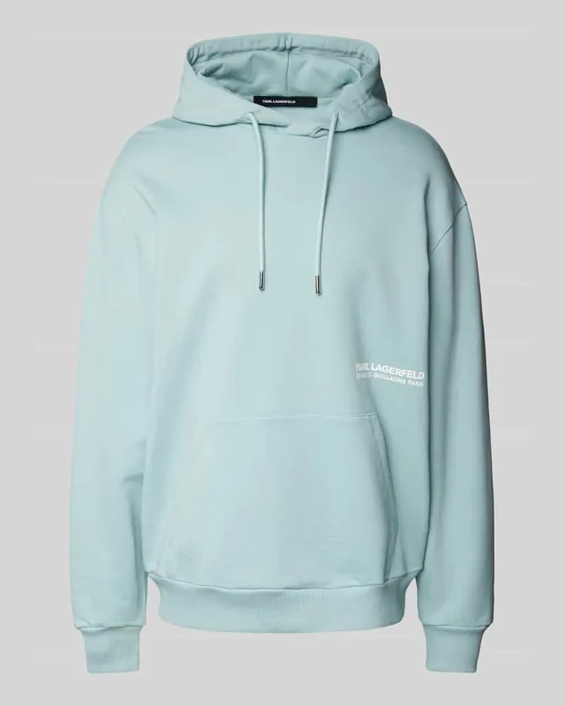 Karl Lagerfeld Oversized Hoodie mit Label-Print Hellblau
