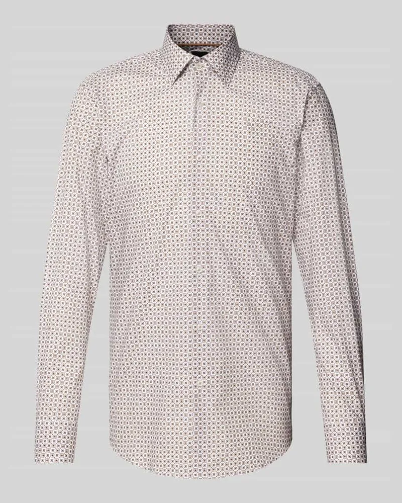 HUGO BOSS Slim Fit Business-Hemd mit Kentkragen Modell 'Hank Sand