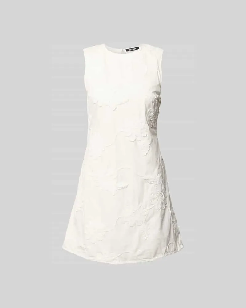 ROTATE Birger Christensen Minikleid mit floralem Zierbesatz Weiss