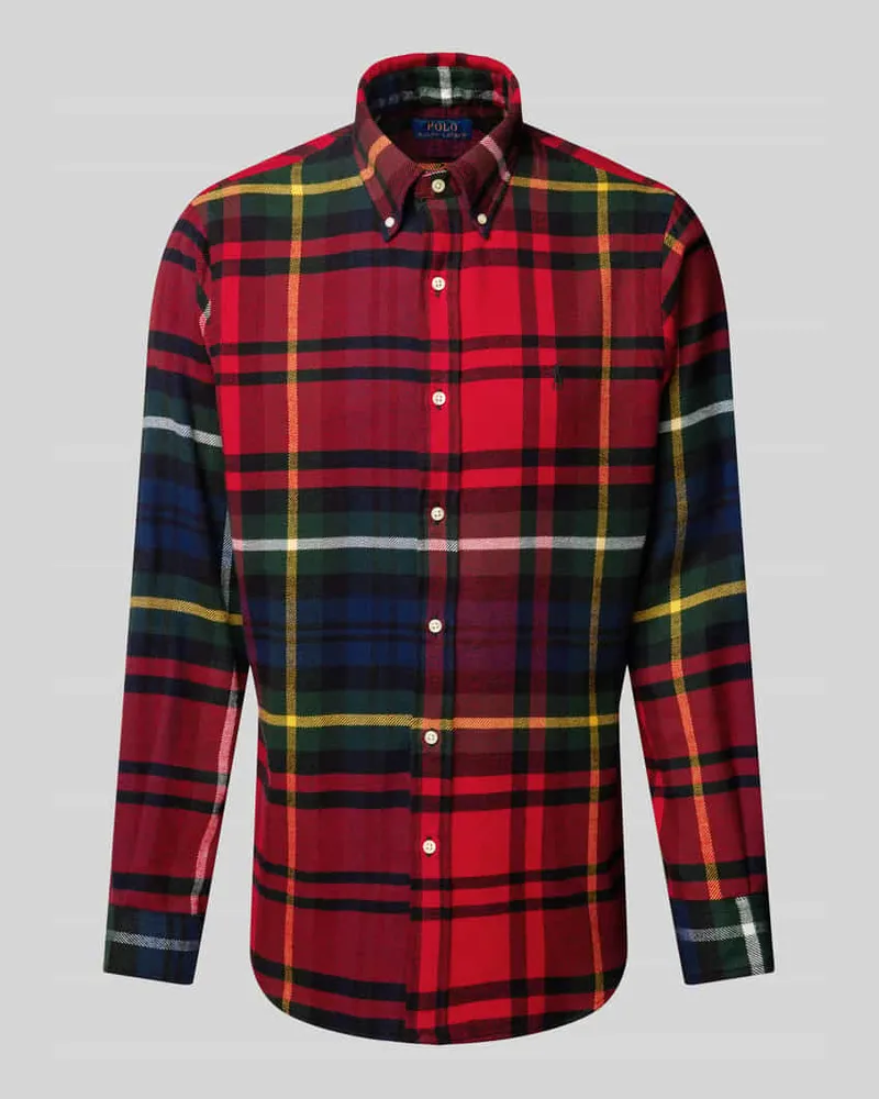 Ralph Lauren Classic Fit Freizeithemd mit Button-Down-Kragen Rot