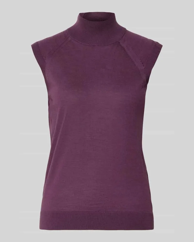 HUGO BOSS Pullunder aus Wolle mit Mock Neck Lila
