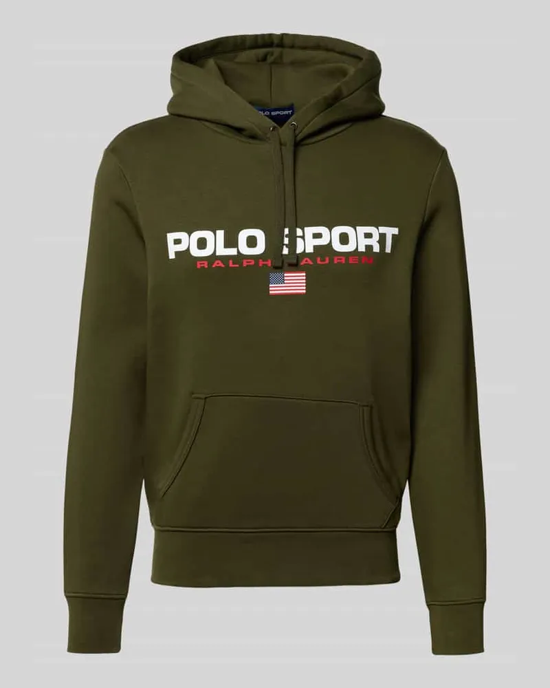Ralph Lauren Hoodie mit Label-Print und Kapuze Oliv