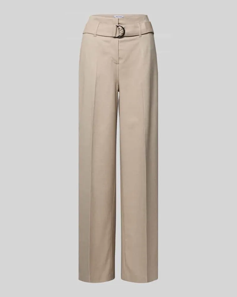 More & More Stoffhose mit Bundfalten Taupe