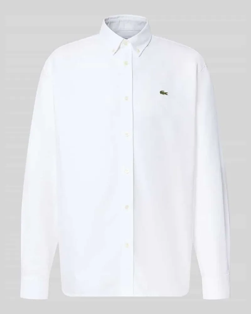 Lacoste Regular Fit Freizeithemd aus reiner Baumwolle Weiss
