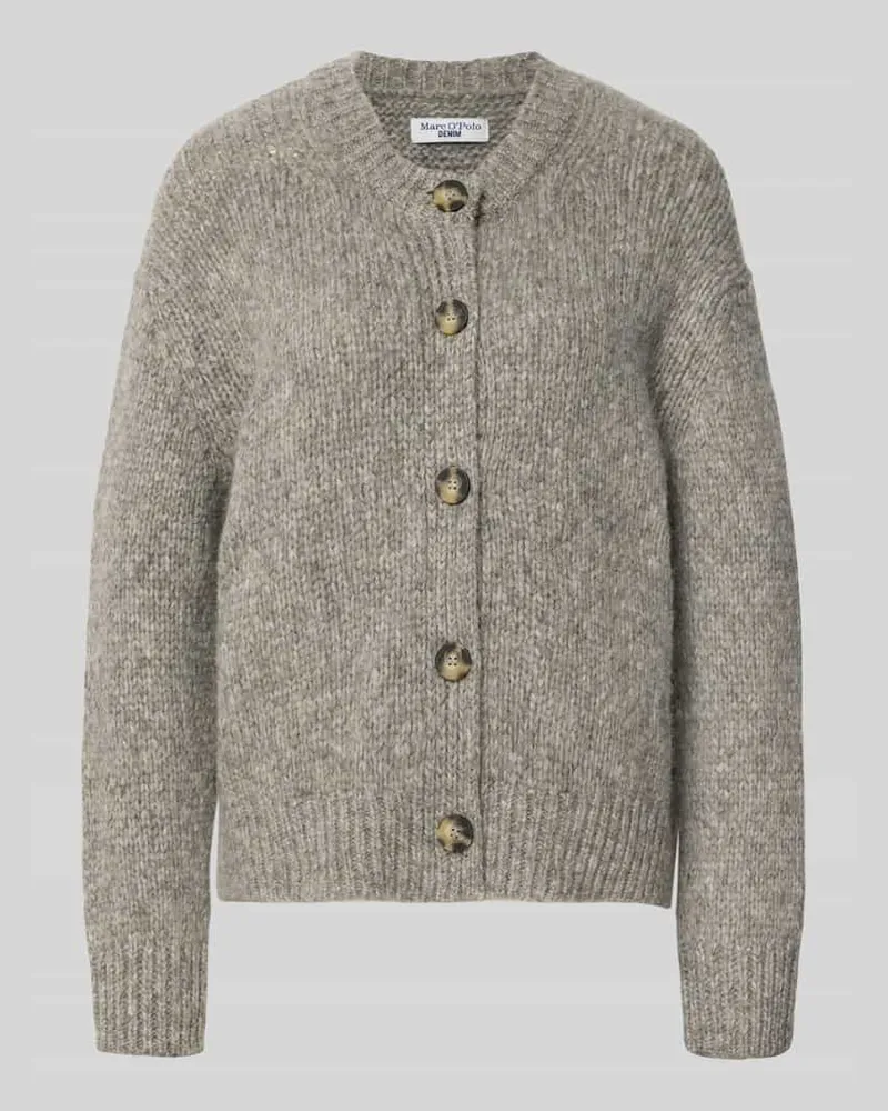 Marc O'Polo Relaxed Fit Strickjacke aus Schurwoll-Mix Hellgrau