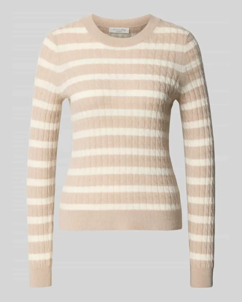Christian Berg Strickpullover aus Kaschmir mit Rundhalsausschnitt Beige