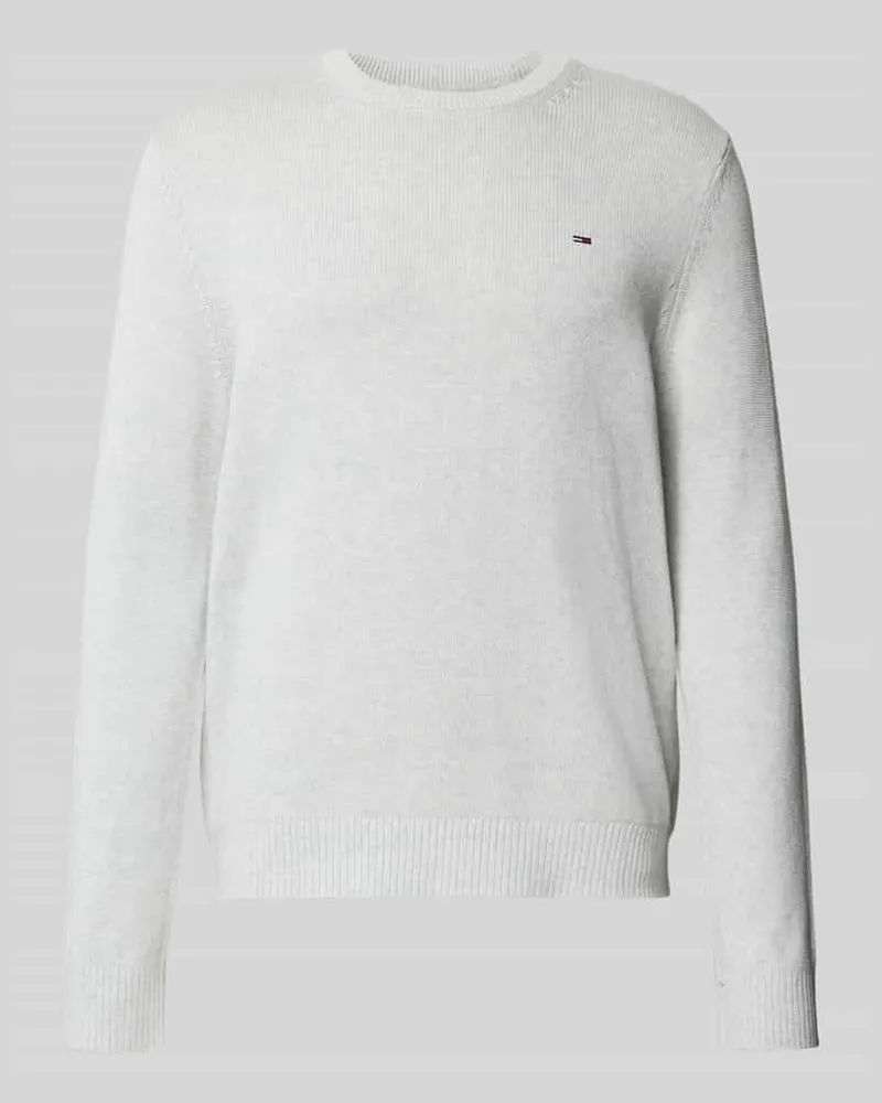 Tommy Hilfiger Regular Fit Strickpullover aus reiner Baumwolle Hellgrau