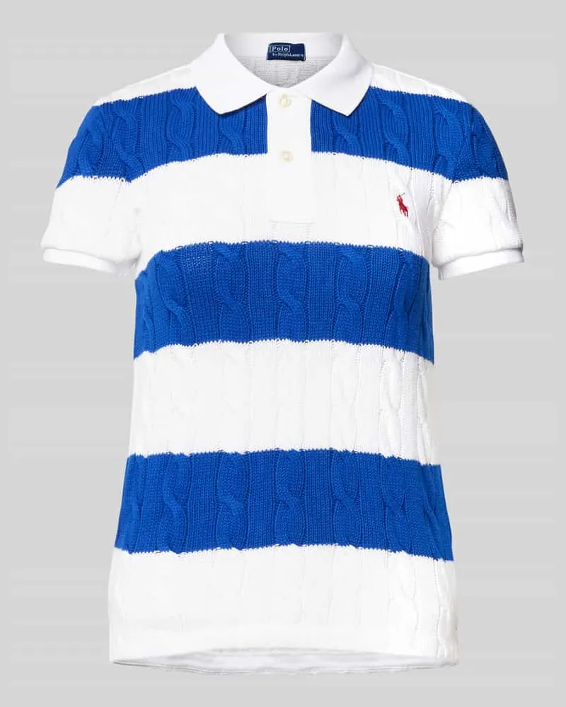 Ralph Lauren Slim Fit Poloshirt in Strick-Optik Royal