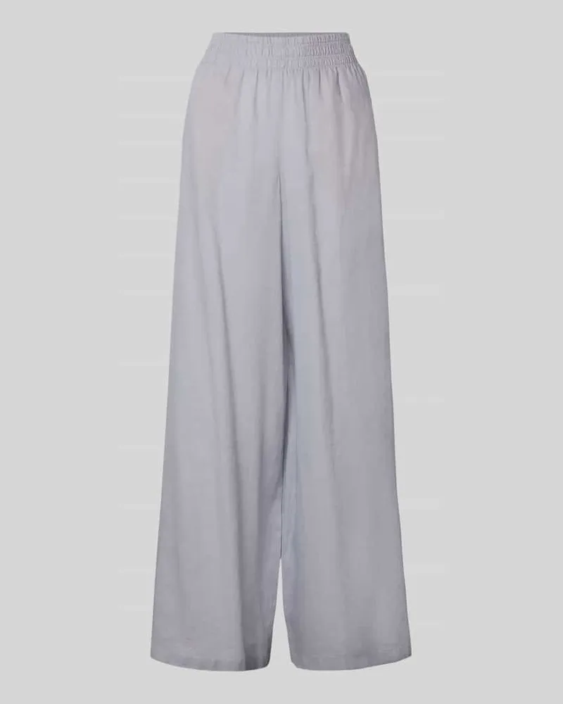 Drykorn Loose Fit Leinenhose mit elastischem Bund Hellblau