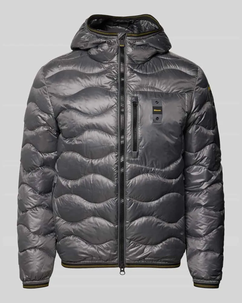 Blauer Steppjacke mit Zweiwege-Reißverschluss Modell 'WAVE Graphit