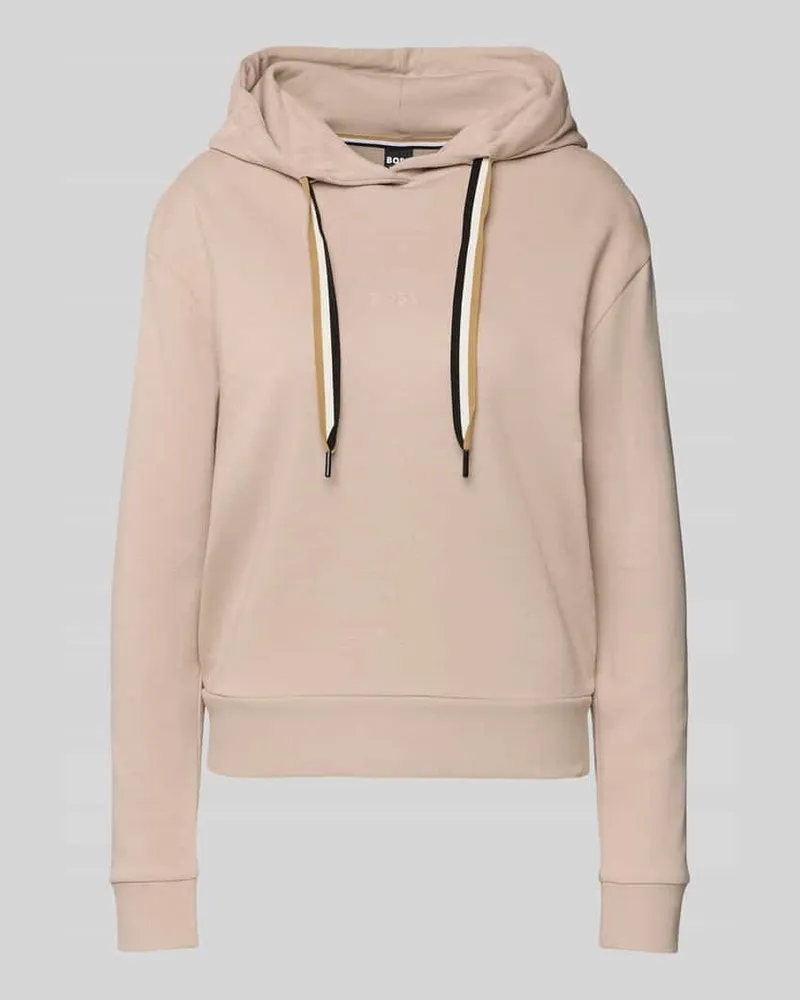 HUGO BOSS Regular Fit Hoodie aus Lyocell-Mix Beige
