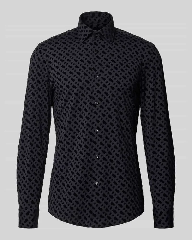 HUGO BOSS Slim Fit Businesshemd mit Kentkragen Black
