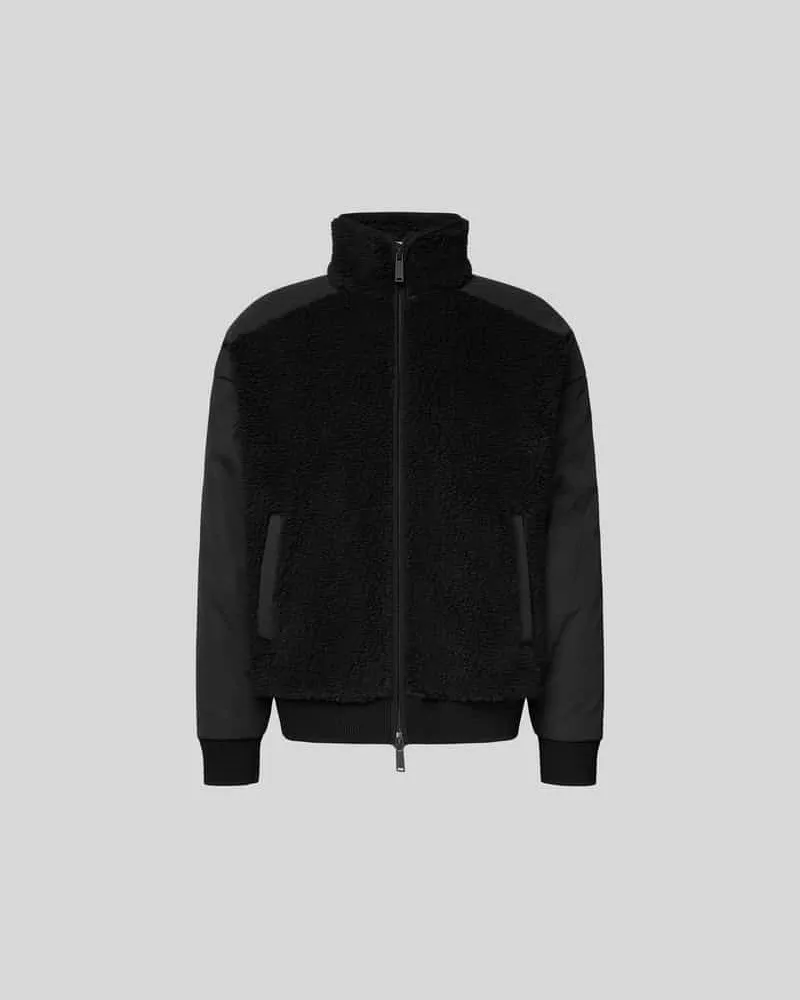 Dsquared2 Loose Fit Jacke mit Teddyfell-Besatz Black
