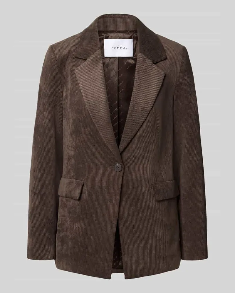COMMA Regular Fit Blazer in Cord-Optik Dunkelbraun