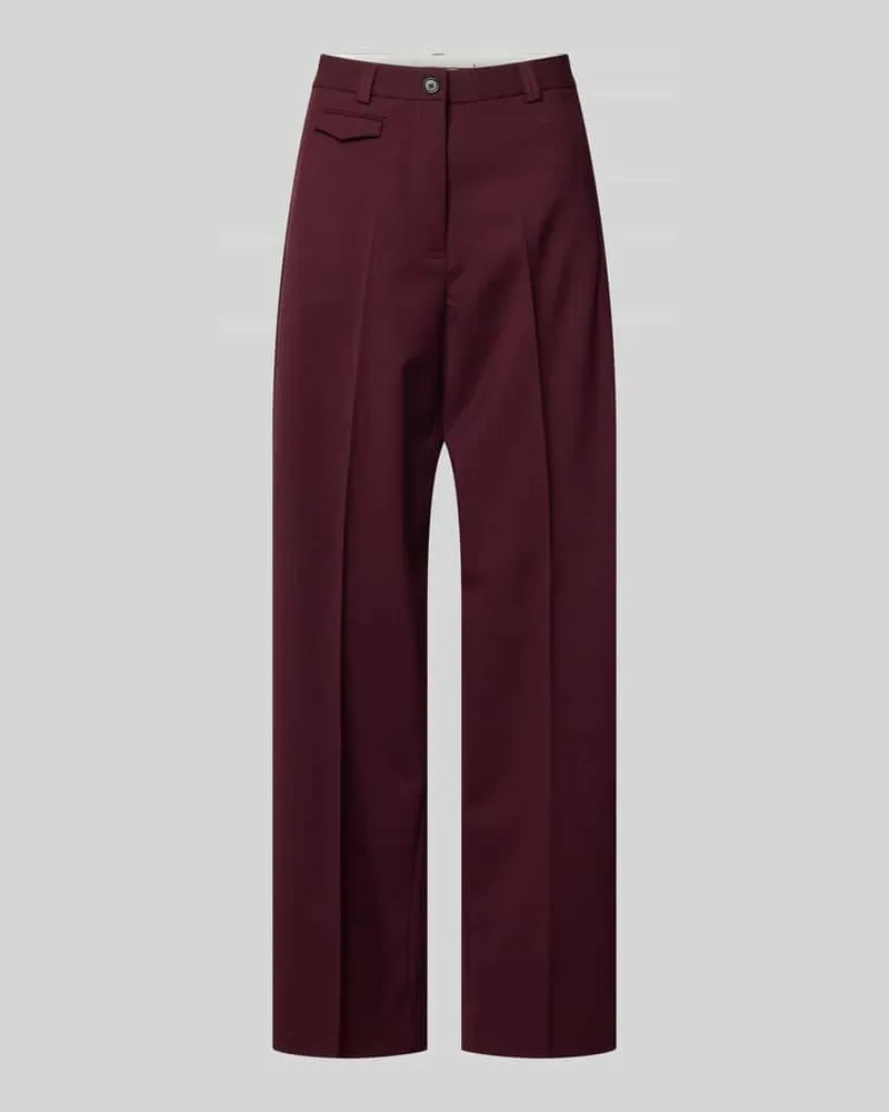 Tommy Hilfiger Loose Fit Weite Hose aus Woll-Mix Bordeaux