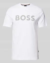 HUGO BOSS T-Shirt mit Label-Print Modell 'Thompson Weiss