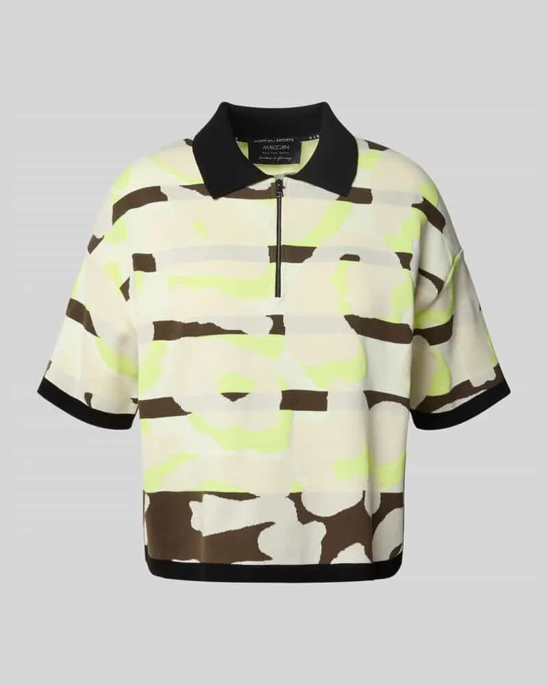 Marc Cain Strickshirt mit Umlegekragen Khaki