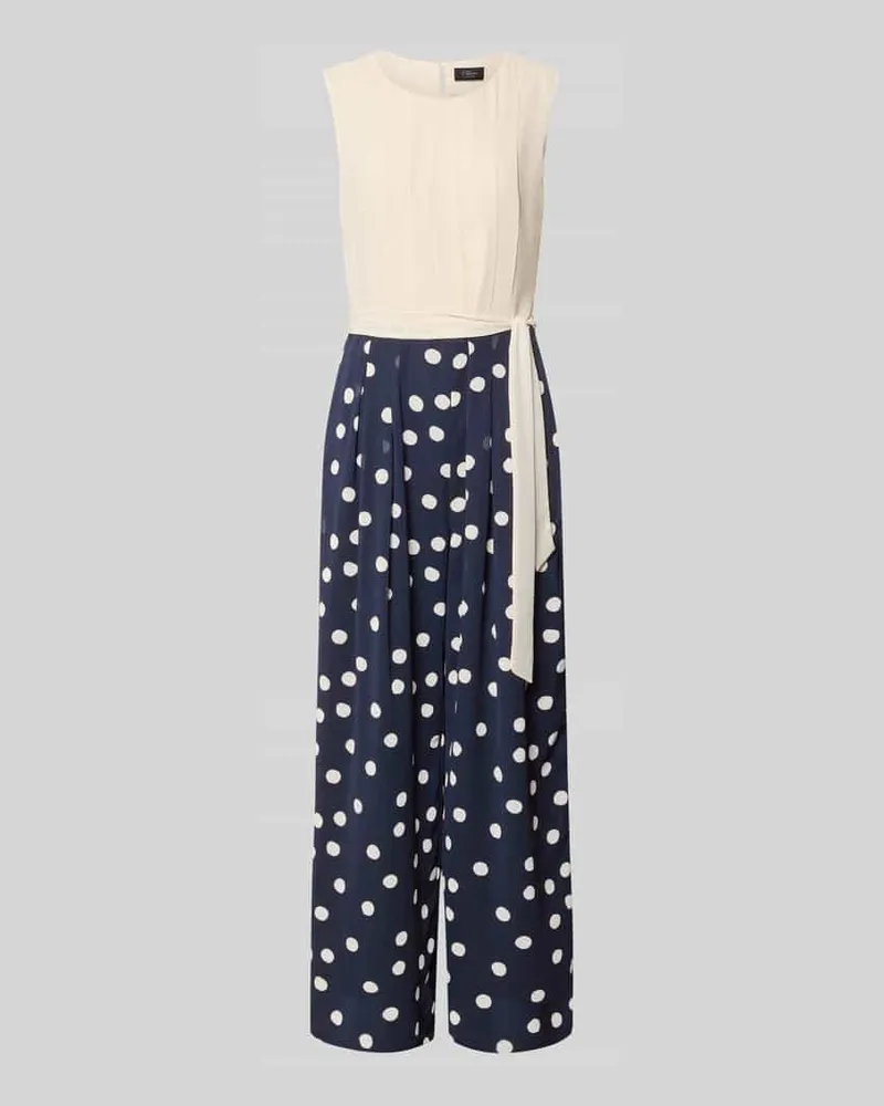 S.Oliver Regular Fit Jumpsuit mit Taillengürtel zum Binden Marine