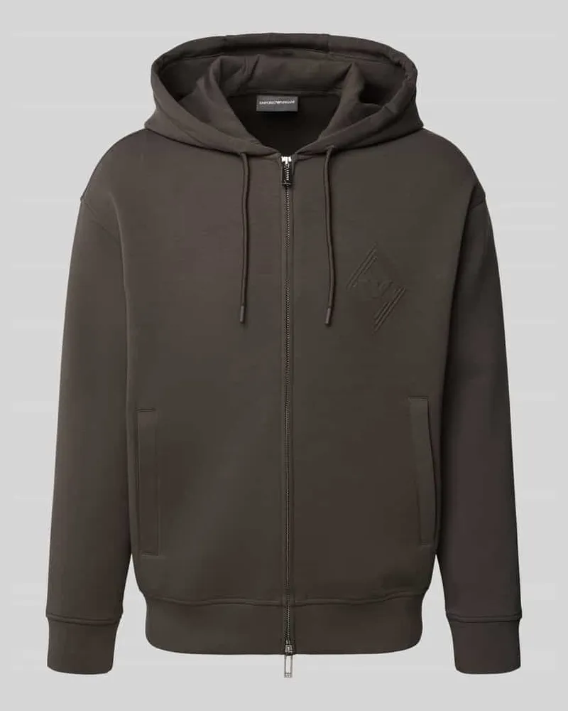 Emporio Armani Sweatjacke mit Zweiwege-Reißverschluss Anthrazit