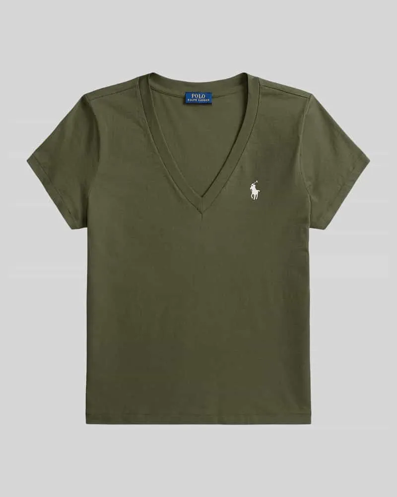 Ralph Lauren Regular Fit T-Shirt aus reiner Baumwolle Oliv