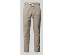 Tapered Fit Stoffhose mit Glencheck-Muster