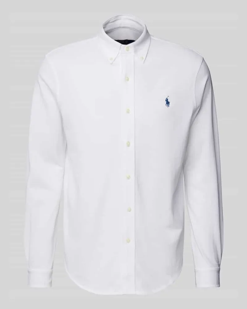 Ralph Lauren Slim Fit Freizeithemd aus reiner Baumwolle Weiss