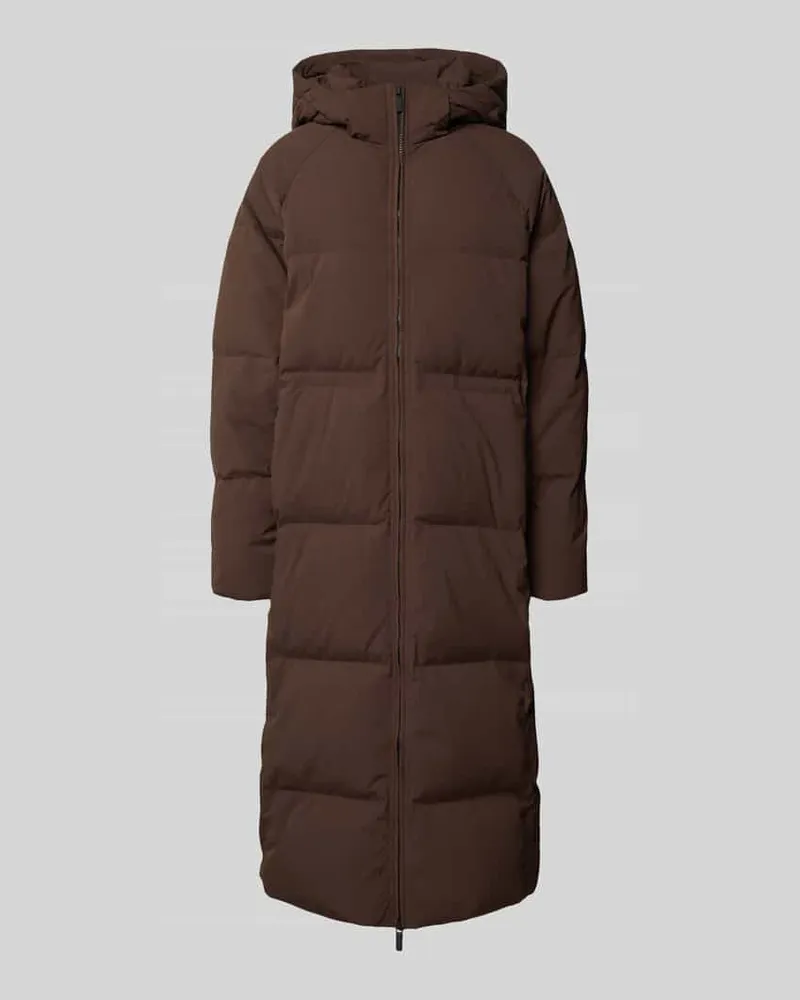 Selected Regular Fit Daunenjacke mit abnehmbarer Kapuze Modell 'MAYA Dunkelbraun