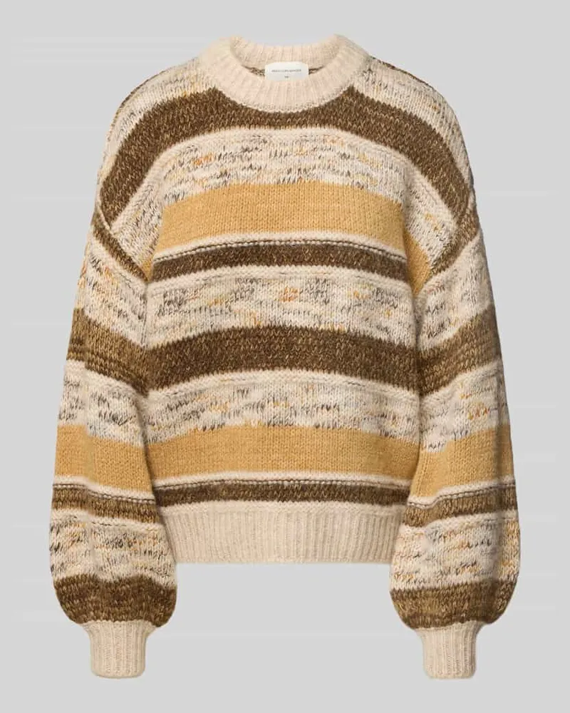 MOSS COPENHAGEN Strickpullover aus Lanawoll-Mix Modell 'Constance Senf