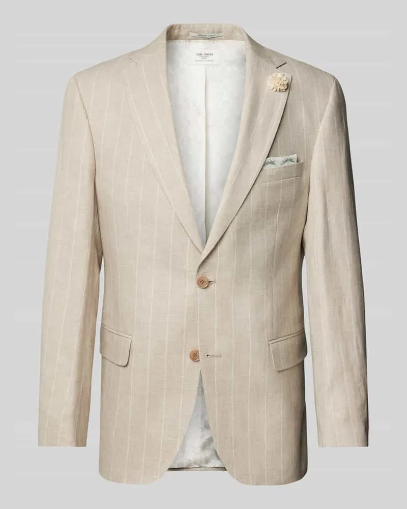 Carl Gross Regular Fit Anzugsakko aus hochwertigem Leinen-Mix Modell 'Tannon Beige